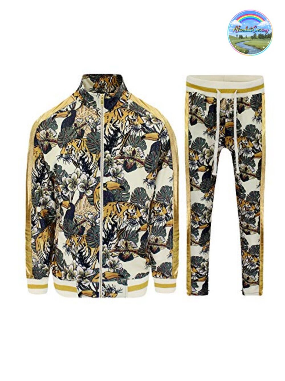 Men's Cotton Blend Zip-Up Tracksuit Set Jogging Sweatsuit